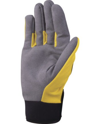 RĘKAWICE STRONA CHWYTNA Z SKÓRA SYNTETYCZNA - STRONA GRZBIETOWA Z POLIESTRU I ELASTANU