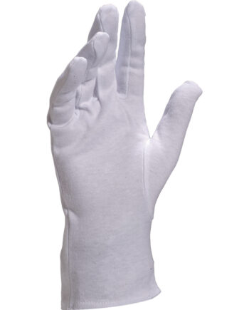 RĘKAWICA DZIANA Z BAWEŁNY, BIAŁA, Z OBRĄBKIEM