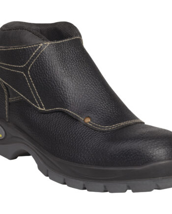 WYSOKIE BUTY Z PATKĄ ZE SKÓRZANEGO KRUPONU BARWIONEGO - S3 SRC