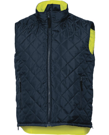 CIEPŁA, ODBLASKOWA, DWUSTRONNA KAMIZELKA Z POLIESTRU OXFORD POWLEKANA PU