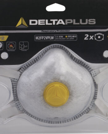 ZESTAW 2 PÓŁMASEK FFP2 KSZTŚT WYPUKŁY Z ZAWOREM - OPARY ORGANICZNE - PYŁ DOLOMITOWY - OPÓNIENIE ZAPALENIA SIĘ