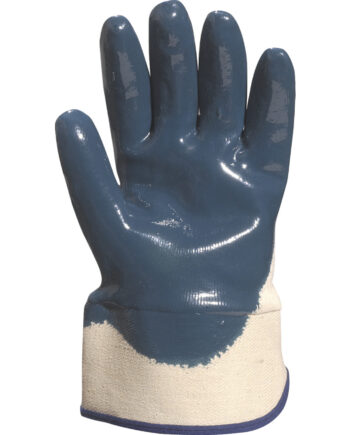 RĘKAWICA NITRYLOWA, STRONA GRZBIETOWA WENTYLOWANA, MANKIET Z DRELICHU 6 CM