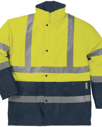 KURTKA OSTRZEGAWCZA Z POLIESTRU POWLEKANEGO PU I PVC