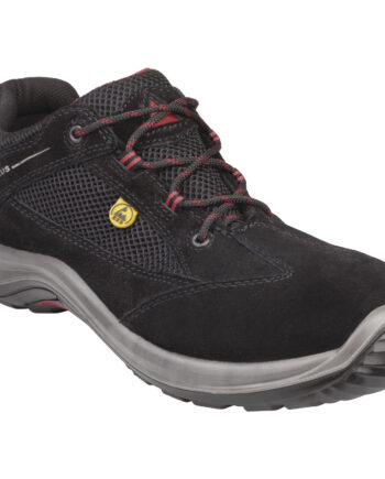 PÓŁBUTY Z DWOINY SKÓRZANEJ WELUR I MESH - S1P SRC ESD