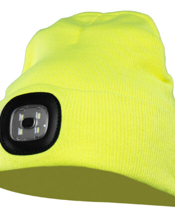 CZAPKA Z DZIANINY LED ŻÓŁĆ
