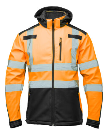 SOFTSHELL WSTAWKA GRANAT BF005 Z PASAMI ODBLASK. POMARAŃCZ KAT 2 klasa2