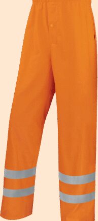 SPODNIE OSTRZEGAWCZE PRZECIWDESZCZOWE Z POLIESTRU POWLEKANEGO NA ZEWNĄTRZ POLIURETANEM