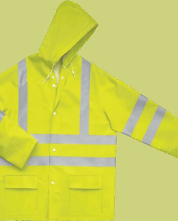 BLUZA OSTRZEGAWCZA PRZECIWDESZCZOWA Z POLIESTRU POWLEKANEGO NA ZEWNĄTRZ POLIURETANEM