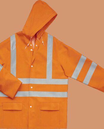 BLUZA OSTRZEGAWCZA PRZECIWDESZCZOWA Z POLIESTRU POWLEKANEGO NA ZEWNĄTRZ POLIURETANEM