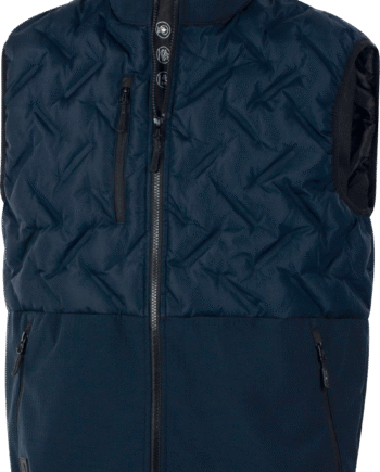 KAMIZELKA - PŁÓTNO PONGEE 100% POLIESTER Z RECYKLINGU MEMBRANA TPU 2 WARSTWY LAMINOWANE - SOFTSHELL 94% POLIESTER Z RECYKLINGU 6% ELASTAN MEMBRANA TPU 3 WARSTWY LAMINOWANE