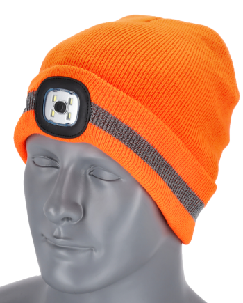 Czapka zimowa z latarką RAY FLUO
